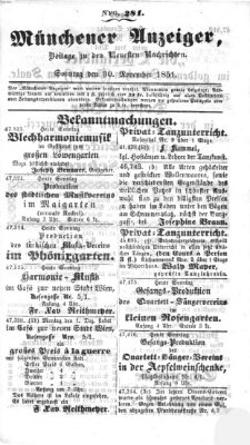 Neueste Nachrichten aus dem Gebiete der Politik (Münchner neueste Nachrichten) Sonntag 30. November 1851