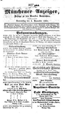 Neueste Nachrichten aus dem Gebiete der Politik (Münchner neueste Nachrichten) Donnerstag 4. Dezember 1851