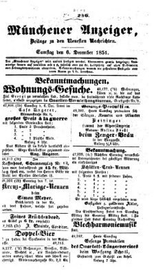 Neueste Nachrichten aus dem Gebiete der Politik (Münchner neueste Nachrichten) Samstag 6. Dezember 1851