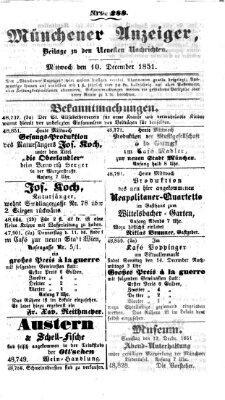 Neueste Nachrichten aus dem Gebiete der Politik (Münchner neueste Nachrichten) Mittwoch 10. Dezember 1851