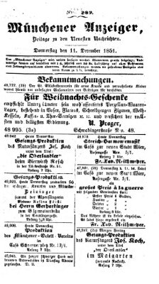 Neueste Nachrichten aus dem Gebiete der Politik (Münchner neueste Nachrichten) Donnerstag 11. Dezember 1851