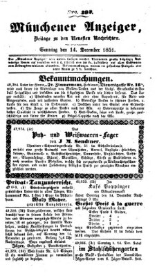 Neueste Nachrichten aus dem Gebiete der Politik (Münchner neueste Nachrichten) Sonntag 14. Dezember 1851