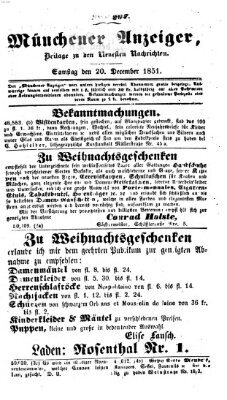 Neueste Nachrichten aus dem Gebiete der Politik (Münchner neueste Nachrichten) Samstag 20. Dezember 1851