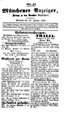 Neueste Nachrichten aus dem Gebiete der Politik (Münchner neueste Nachrichten) Mittwoch 28. Januar 1852