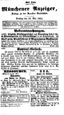 Neueste Nachrichten aus dem Gebiete der Politik (Münchner neueste Nachrichten) Dienstag 25. Mai 1852