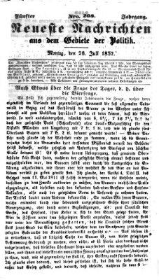 Neueste Nachrichten aus dem Gebiete der Politik (Münchner neueste Nachrichten) Montag 26. Juli 1852