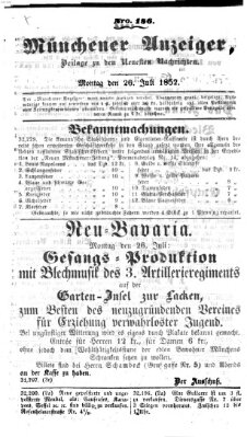 Neueste Nachrichten aus dem Gebiete der Politik (Münchner neueste Nachrichten) Montag 26. Juli 1852