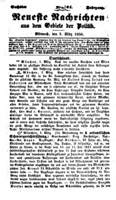 Neueste Nachrichten aus dem Gebiete der Politik (Münchner neueste Nachrichten) Mittwoch 2. März 1853