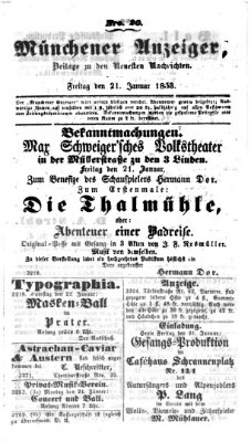 Neueste Nachrichten aus dem Gebiete der Politik (Münchner neueste Nachrichten) Freitag 21. Januar 1853