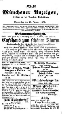 Neueste Nachrichten aus dem Gebiete der Politik (Münchner neueste Nachrichten) Donnerstag 27. Januar 1853