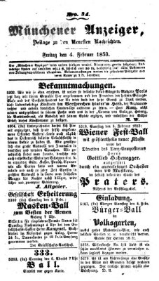 Neueste Nachrichten aus dem Gebiete der Politik (Münchner neueste Nachrichten) Freitag 4. Februar 1853