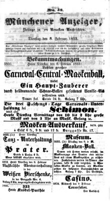 Neueste Nachrichten aus dem Gebiete der Politik (Münchner neueste Nachrichten) Dienstag 8. Februar 1853