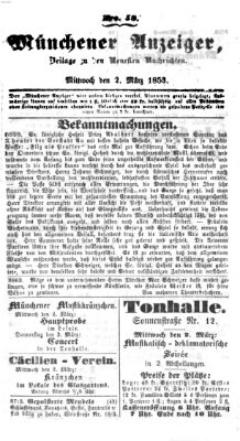 Neueste Nachrichten aus dem Gebiete der Politik (Münchner neueste Nachrichten) Mittwoch 2. März 1853