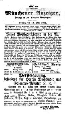 Neueste Nachrichten aus dem Gebiete der Politik (Münchner neueste Nachrichten) Sonntag 13. März 1853