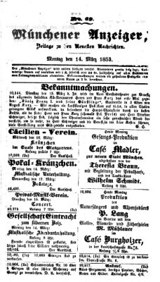 Neueste Nachrichten aus dem Gebiete der Politik (Münchner neueste Nachrichten) Montag 14. März 1853