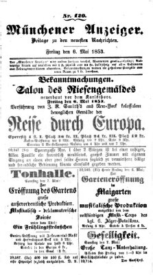 Neueste Nachrichten aus dem Gebiete der Politik (Münchner neueste Nachrichten) Freitag 6. Mai 1853