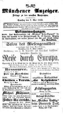 Neueste Nachrichten aus dem Gebiete der Politik (Münchner neueste Nachrichten) Samstag 7. Mai 1853