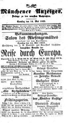 Neueste Nachrichten aus dem Gebiete der Politik (Münchner neueste Nachrichten) Samstag 14. Mai 1853