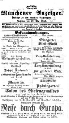 Neueste Nachrichten aus dem Gebiete der Politik (Münchner neueste Nachrichten) Sonntag 22. Mai 1853