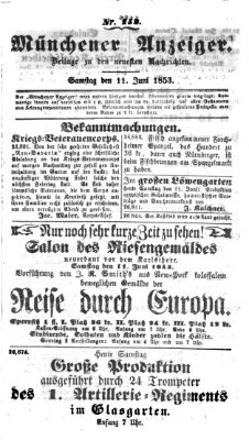 Neueste Nachrichten aus dem Gebiete der Politik (Münchner neueste Nachrichten) Samstag 11. Juni 1853