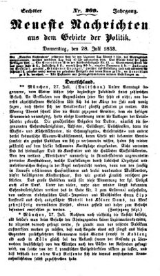 Neueste Nachrichten aus dem Gebiete der Politik (Münchner neueste Nachrichten) Donnerstag 28. Juli 1853