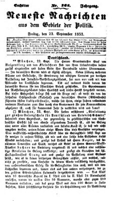 Neueste Nachrichten aus dem Gebiete der Politik (Münchner neueste Nachrichten) Freitag 23. September 1853