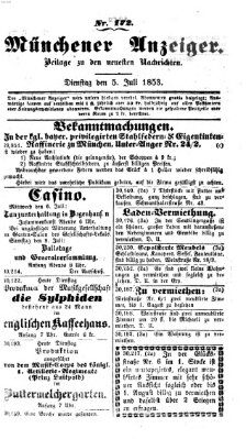 Neueste Nachrichten aus dem Gebiete der Politik (Münchner neueste Nachrichten) Dienstag 5. Juli 1853