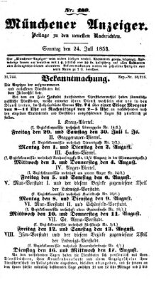 Neueste Nachrichten aus dem Gebiete der Politik (Münchner neueste Nachrichten) Sonntag 24. Juli 1853