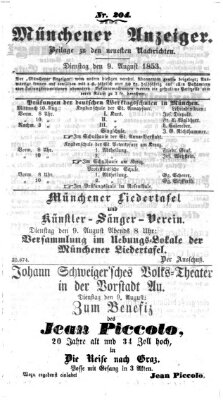 Neueste Nachrichten aus dem Gebiete der Politik (Münchner neueste Nachrichten) Dienstag 9. August 1853