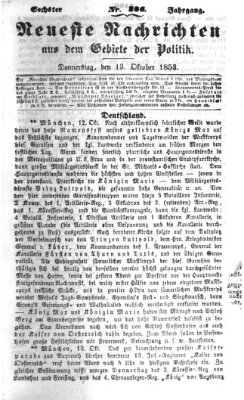 Neueste Nachrichten aus dem Gebiete der Politik (Münchner neueste Nachrichten) Donnerstag 13. Oktober 1853