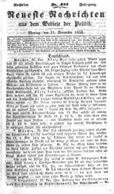 Neueste Nachrichten aus dem Gebiete der Politik (Münchner neueste Nachrichten) Montag 21. November 1853