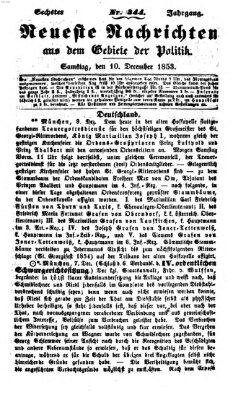 Neueste Nachrichten aus dem Gebiete der Politik (Münchner neueste Nachrichten) Samstag 10. Dezember 1853