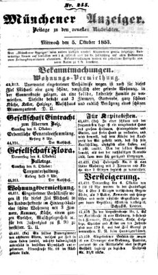 Neueste Nachrichten aus dem Gebiete der Politik (Münchner neueste Nachrichten) Mittwoch 5. Oktober 1853