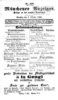 Neueste Nachrichten aus dem Gebiete der Politik (Münchner neueste Nachrichten) Samstag 8. Oktober 1853