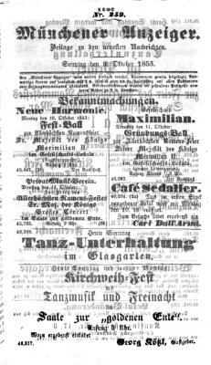 Neueste Nachrichten aus dem Gebiete der Politik (Münchner neueste Nachrichten) Sonntag 9. Oktober 1853