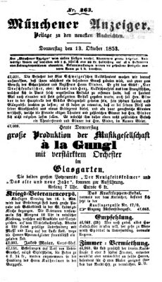 Neueste Nachrichten aus dem Gebiete der Politik (Münchner neueste Nachrichten) Donnerstag 13. Oktober 1853