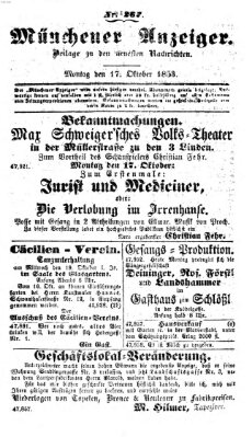 Neueste Nachrichten aus dem Gebiete der Politik (Münchner neueste Nachrichten) Montag 17. Oktober 1853