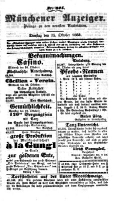 Neueste Nachrichten aus dem Gebiete der Politik (Münchner neueste Nachrichten) Dienstag 25. Oktober 1853