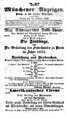 Neueste Nachrichten aus dem Gebiete der Politik (Münchner neueste Nachrichten) Freitag 28. Oktober 1853