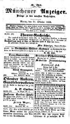 Neueste Nachrichten aus dem Gebiete der Politik (Münchner neueste Nachrichten) Montag 31. Oktober 1853