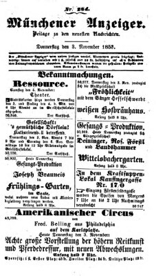 Neueste Nachrichten aus dem Gebiete der Politik (Münchner neueste Nachrichten) Donnerstag 3. November 1853