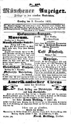 Neueste Nachrichten aus dem Gebiete der Politik (Münchner neueste Nachrichten) Samstag 5. November 1853