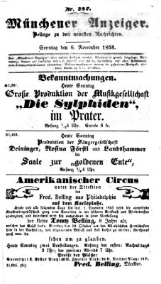 Neueste Nachrichten aus dem Gebiete der Politik (Münchner neueste Nachrichten) Sonntag 6. November 1853