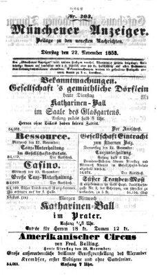 Neueste Nachrichten aus dem Gebiete der Politik (Münchner neueste Nachrichten) Dienstag 22. November 1853