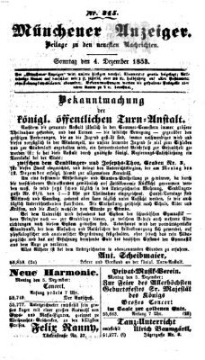 Neueste Nachrichten aus dem Gebiete der Politik (Münchner neueste Nachrichten) Sonntag 4. Dezember 1853