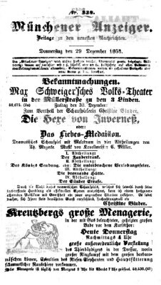 Neueste Nachrichten aus dem Gebiete der Politik (Münchner neueste Nachrichten) Donnerstag 29. Dezember 1853