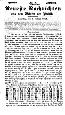 Neueste Nachrichten aus dem Gebiete der Politik (Münchner neueste Nachrichten) Samstag 7. Januar 1854