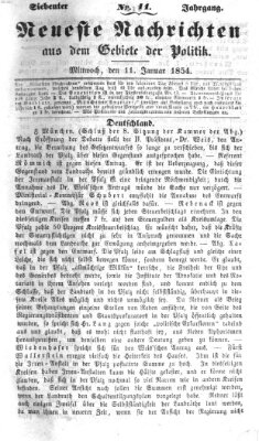 Neueste Nachrichten aus dem Gebiete der Politik (Münchner neueste Nachrichten) Mittwoch 11. Januar 1854