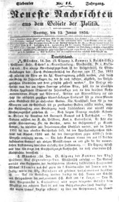 Neueste Nachrichten aus dem Gebiete der Politik (Münchner neueste Nachrichten) Sonntag 15. Januar 1854