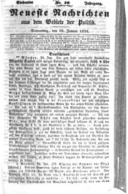 Neueste Nachrichten aus dem Gebiete der Politik (Münchner neueste Nachrichten) Donnerstag 26. Januar 1854